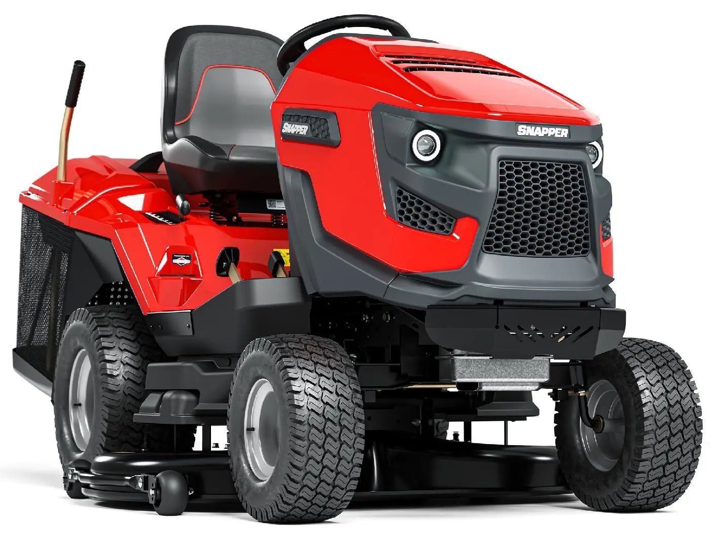 Snapper_RPX_122_20260115_9fe9fe3f-c469-4cb8-aac3-45fbe6ee36f8-1-1.jpg Benzin Rasentraktor 122 cm – 27 PS Briggs & Stratton V-Twin, 380 L Fangkorb, Hydrostat, Mulchkit inkl. – Bild 1