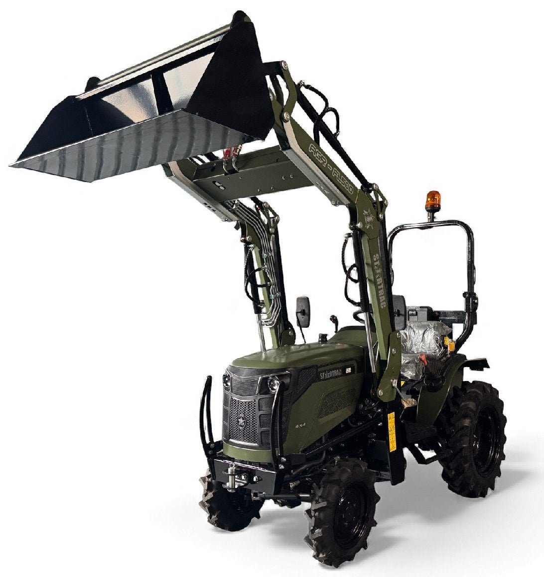 Startrac_22_Nato-Gruen_mit_Galaxy-Garden_85655-2.jpg Startrac 22 Kleintraktor 22 PS Diesel – Allrad mit Frontlader, Schaufel & Galaxy Garden Pro Bereifung – Bild 1