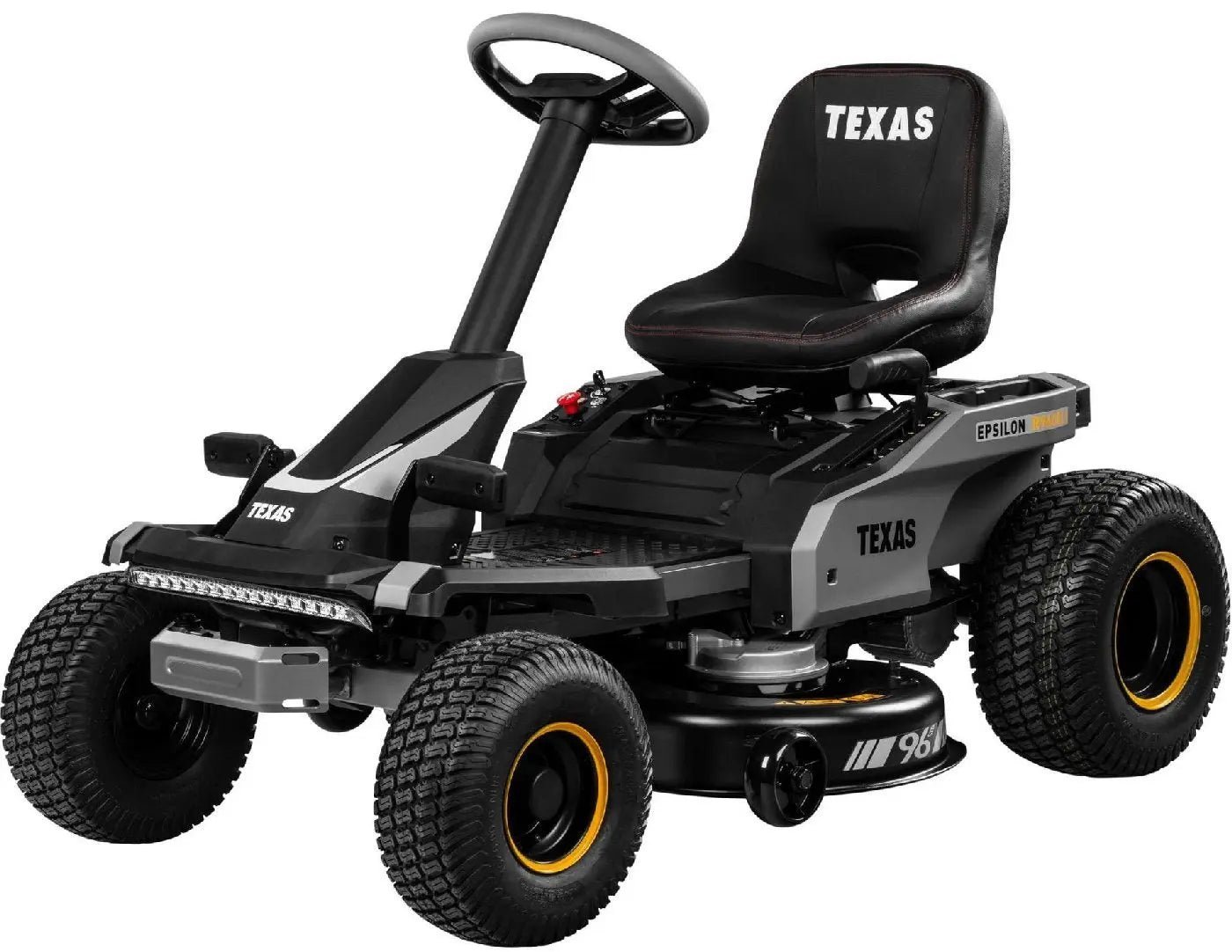 Texas_Epsilon_R9600Li_20250425-1-1.jpg Texas Epsilon R9600Li Akku-Aufsitzmäher, 96 cm Schnittbreite, 72V Lithium-Akku, Mulchen & Seitenauswurf – Bild 1