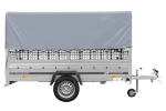 1-Achs-Anhänger GARDEN TRAILER 264 KIPP mit Laubgitteraufsatz, grauer Hochplane, Hochspriegel und Stützrad-Neu – Bild 3