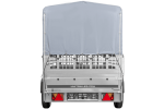 1-Achs-Anhänger GARDEN TRAILER 264 KIPP mit Laubgitteraufsatz, grauer Hochplane, Hochspriegel und Stützrad-Neu – Bild 5