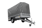 Anhänger 264×125 UNITRAILER FORCE 264 KIPP ungebremst mit H-1100 Rahmen und grauer Plane-Neu