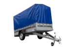Anhänger 264×125 UNITRAILER FORCE 264 KIPP ungebremst mit H-1100 Spriegel und blauer Hochplane-Neu