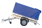 Anhänger Garden Trailer 200 KIPP 200×106 cm 750 kg [mit Hochspriegel, blauer Hochplane und Stützrad]-Neu – Bild 8