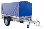 Anhänger Garden Trailer 200 KIPP 200×106 cm 750 kg [mit Hochspriegel, blauer Hochplane und Stützrad]-Neu – Bild 16