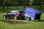 Anhänger Garden Trailer 200 KIPP 200×106 cm 750 kg [mit Hochspriegel, blauer Hochplane und Stützrad]-Neu – Bild 4
