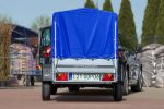 Anhänger Garden Trailer 200 KIPP 200×106 cm 750 kg [mit Hochspriegel, blauer Hochplane und Stützrad]-Neu – Bild 5