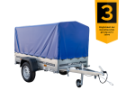Anhänger Garden Trailer 200 KIPP 200×106 cm 750 kg [mit Hochspriegel, blauer Hochplane und Stützrad]-Neu – Bild 7
