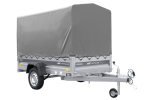 Anhänger mit Blattfedern 230×125 UNITRAILER FORCE 230/R KIPP mit H-1100 Spriegel und grauer Hochplane-Neu – Bild 8