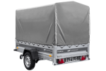 Anhänger mit Blattfedern 230×125 UNITRAILER FORCE 230/R KIPP mit H-1100 Spriegel und grauer Hochplane-Neu – Bild 4