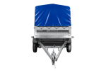 Anhänger mit Blattfedern 230×125 UNITRAILER FORCE 230/R KIPP mit H-800 Spriegel und blauer Hochplane-Neu – Bild 7