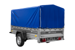 Anhänger mit Blattfedern 230×125 UNITRAILER FORCE 230/R KIPP mit H-800 Spriegel und blauer Hochplane-Neu – Bild 8