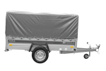 Anhänger mit Blattfedern 230×125 UNITRAILER FORCE 230/R KIPP ungebremst mit H-800 Spriegel und grauer Hochplane-Neu – Bild 7