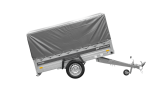 Anhänger mit Blattfedern 230×125 UNITRAILER FORCE 230/R KIPP ungebremst mit H-800 Spriegel und grauer Hochplane-Neu – Bild 4