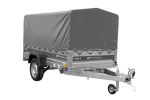 Anhänger mit Blattfedern 230×125 UNITRAILER FORCE 230/R KIPP ungebremst mit H-800 Spriegel und grauer Hochplane-Neu – Bild 9