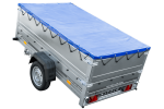 Anhänger mit faltbarer Deichsel GARDEN TRAILER 230 KIPP mit zusätzlichen Bordwänden, Stützrad und blauer Flachplane-Neu – Bild 11