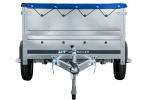 Anhänger mit faltbarer Deichsel GARDEN TRAILER 230 KIPP mit zusätzlichen Bordwänden, Stützrad und blauer Flachplane-Neu – Bild 14