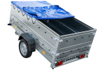 Anhänger mit faltbarer Deichsel GARDEN TRAILER 230 KIPP mit zusätzlichen Bordwänden, Stützrad und blauer Flachplane-Neu – Bild 10