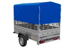Autoanhänger 200×125 UNITRAILER GARDEN 201 KIPP mit Netzseitenwänden, H-800 Rahmen und grauer Plane-Neu – Bild 9