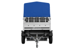 Autoanhänger 200×125 UNITRAILER GARDEN 201 KIPP mit Netzseitenwänden, H-800 Rahmen und grauer Plane-Neu – Bild 10