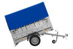 Autoanhänger 200×125 UNITRAILER GARDEN 201 KIPP mit Netzseitenwänden, H-800 Rahmen und grauer Plane-Neu – Bild 3