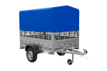 Autoanhänger 200×125 UNITRAILER GARDEN 201 KIPP mit Netzseitenwänden, H-800 Rahmen und grauer Plane-Neu – Bild 5