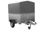 Autotransportanhänger 200×125 UNITRAILER GARDEN 201 KIPP mit BIS-Seitenwänden, H-800-Rahmen und grauer Plane-Neu – Bild 10
