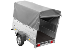 Autotransportanhänger 200×125 UNITRAILER GARDEN 201 KIPP mit BIS-Seitenwänden, H-800-Rahmen und grauer Plane-Neu – Bild 11