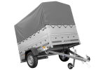 Autotransportanhänger 200×125 UNITRAILER GARDEN 201 KIPP mit BIS-Seitenwänden, H-800-Rahmen und grauer Plane-Neu