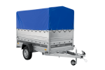 Autotransportanhänger 230×125 UNITRAILER FORCE 230 KIPP mit BIS-Seitenwänden, H-800-Rahmen und blauer Plane-Neu – Bild 9