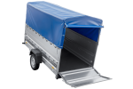 Autotransportanhänger 264×125 UNITRAILER FORCE 264 KIPP mit BIS-Seitenwänden, H-800-Rahmen und blauer Plane-Neu – Bild 9