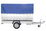 Autotransportanhänger 264×125 UNITRAILER FORCE 264 KIPP mit BIS-Seitenwänden, H-800-Rahmen und blauer Plane-Neu – Bild 3