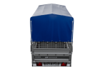 Autotransportanhänger 264×125 UNITRAILER FORCE 264 KIPP mit Gitterwänden, H-800 Rahmen und blauer Plane-Neu – Bild 7