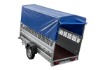Autotransportanhänger 264×125 UNITRAILER FORCE 264 KIPP mit Gitterwänden, H-800 Rahmen und blauer Plane-Neu – Bild 11