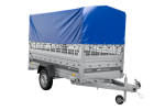 Autotransportanhänger 264×125 UNITRAILER FORCE 264 KIPP mit Gitterwänden, H-800 Rahmen und blauer Plane-Neu – Bild 9