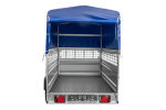 Autotransportanhänger 264×125 UNITRAILER FORCE 264 KIPP mit Gitterwänden, H-800 Rahmen und blauer Plane-Neu – Bild 12