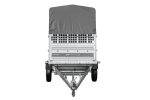 Autotransportanhänger 264×125 UNITRAILER FORCE 264 KIPP mit Gitterwänden, H-800 Rahmen und grauer Plane-Neu – Bild 8