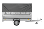 Autotransportanhänger 264×125 UNITRAILER FORCE 264 KIPP mit Gitterwänden, H-800 Rahmen und grauer Plane-Neu – Bild 4