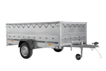 Autotransportanhänger auf Federn 264×150 UNITRAILER GARDEN 265/R KIPP mit BIS-Seitenwänden, H-0-Rahmen und grauer Plane-Neu