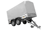 Der Anhänger Garden Trailer 264/2 KIPP MIT STÜTZRAD, H-1100-HOCHSPRIEGEL UND GRAUER PLANE-Neu
