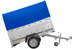 Einachsanhänger 200×125 UNITRAILER GARDEN 201 KIPP mit BIS-Seitenwänden, H-800-Rahmen und blauer Plane-Neu – Bild 11
