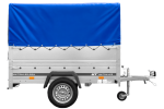 Einachsanhänger 200×125 UNITRAILER GARDEN 201 KIPP mit BIS-Seitenwänden, H-800-Rahmen und blauer Plane-Neu – Bild 6