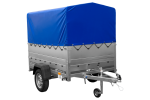 Einachsanhänger 200×125 UNITRAILER GARDEN 201 KIPP mit BIS-Seitenwänden, H-800-Rahmen und blauer Plane-Neu – Bild 10