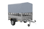 Einachsanhänger 200×125 UNITRAILER GARDEN 201 KIPP mit Gitterseitenwänden, H-800 Rahmen und grauer Plane-Neu – Bild 9