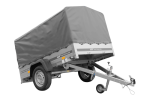 Einachsanhänger 200×125 UNITRAILER GARDEN 201 KIPP mit H-800 Rahmen und grauer Plane-Neu
