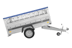 Einachsanhänger 230×125 UNITRAILER FORCE 230 KIPP mit Gitterseitenwänden, H-0-Rahmen und blauer Plane-Neu – Bild 4