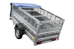 Einachsanhänger 230×125 UNITRAILER FORCE 230 KIPP mit Gitterseitenwänden, H-0-Rahmen und blauer Plane-Neu – Bild 12