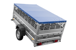 Einachsanhänger 230×125 UNITRAILER FORCE 230 KIPP mit Gitterseitenwänden, H-0-Rahmen und blauer Plane-Neu – Bild 11