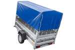 Einachsanhänger 230×125 UNITRAILER FORCE 230 KIPP mit Gitterseitenwänden, H-0-Rahmen und blauer Plane-Neu – Bild 11