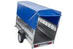 Einachsanhänger 230×125 UNITRAILER FORCE 230 KIPP mit Gitterseitenwänden, H-0-Rahmen und blauer Plane-Neu – Bild 5